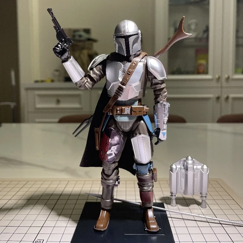 Bandai Star Wars Sw Built-Up Model 1/12 Mandalorian Besca Boba Fett Plain Electroplated Version Action Figure Collect Decorative