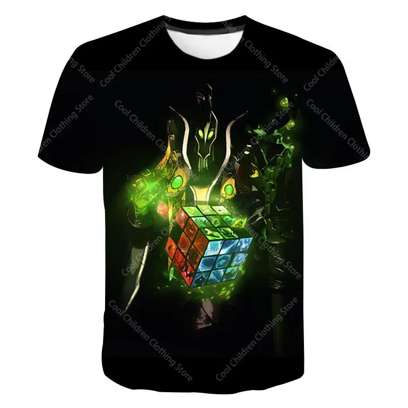 جديد دوتا 2 ثلاثية الأبعاد تي شيرت مطبوع بنين بنات ألعاب تي شيرت قصير الأكمام Harajuku الشارع الشهير بلايز المتضخم ملابس الوالدين والطفل #1