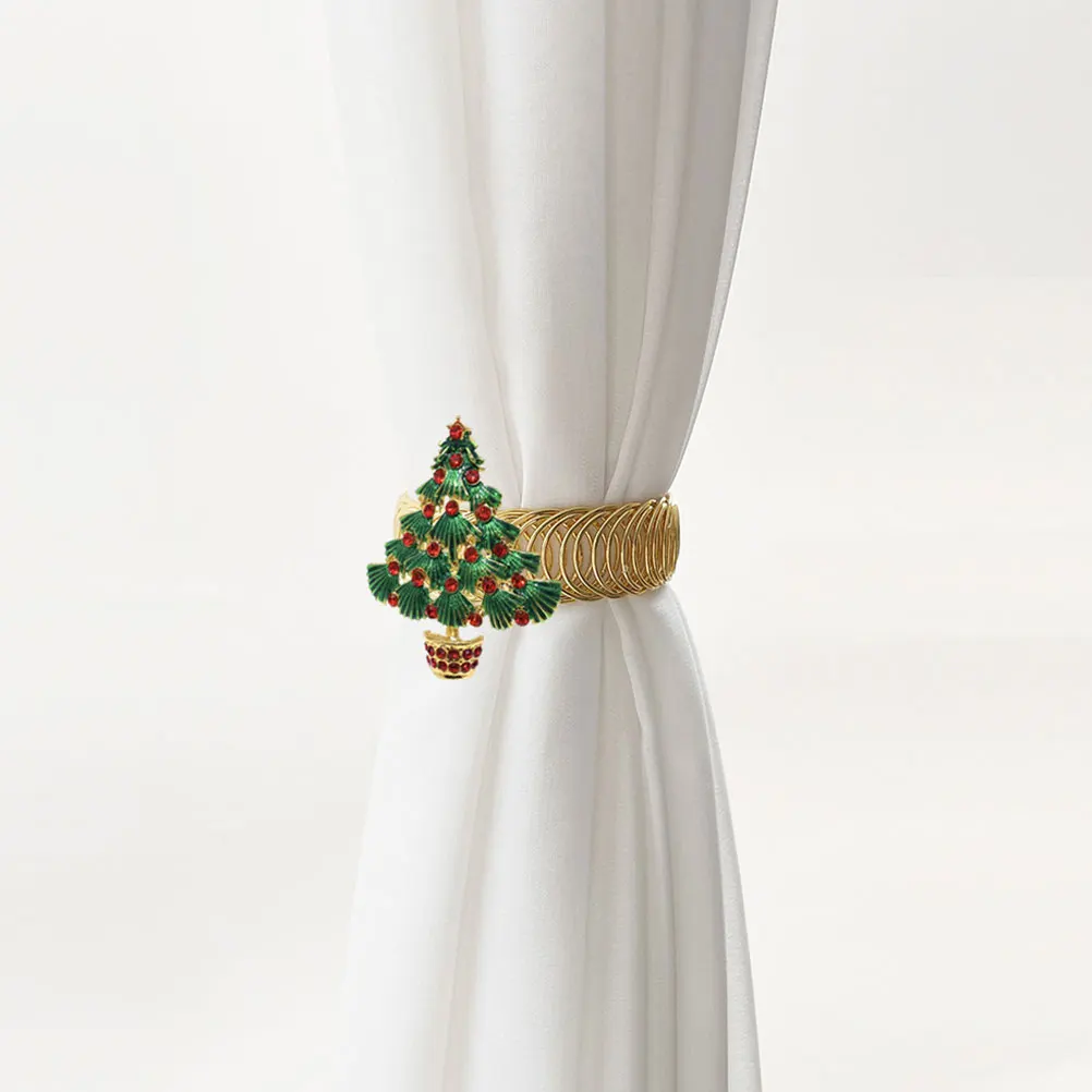 

2 Pcs Belt Curtain Tie Curtains Christmas Tiebacks Metal Family Decoration Buckle