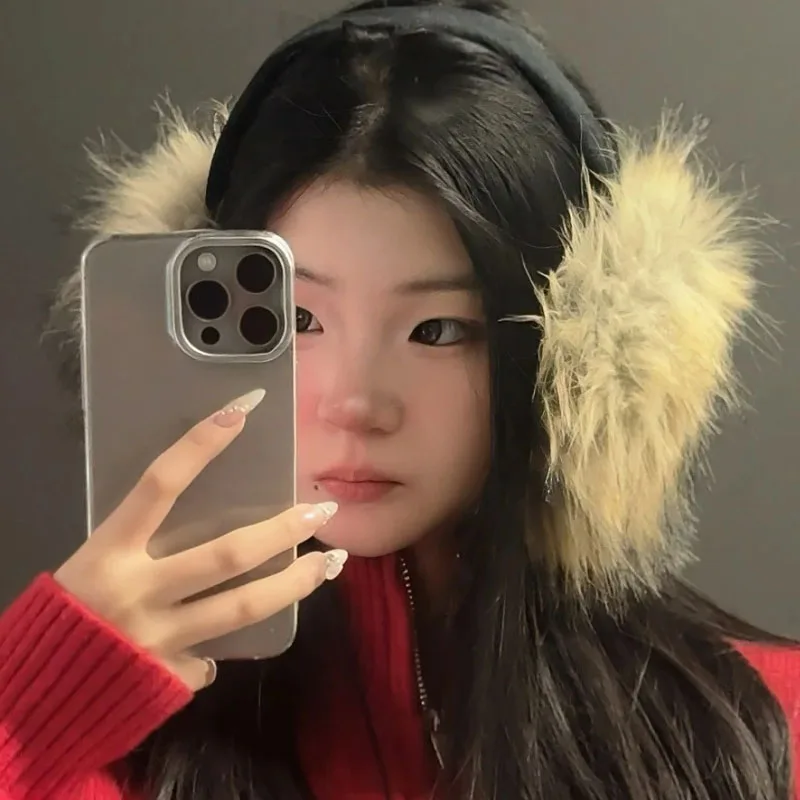 2025 Winter Faux Mink Fur Earmuffs Cold Protection Wind-proof Earplugs Outdoor Keep Warm Brown Plush Ear Cover for Women Men