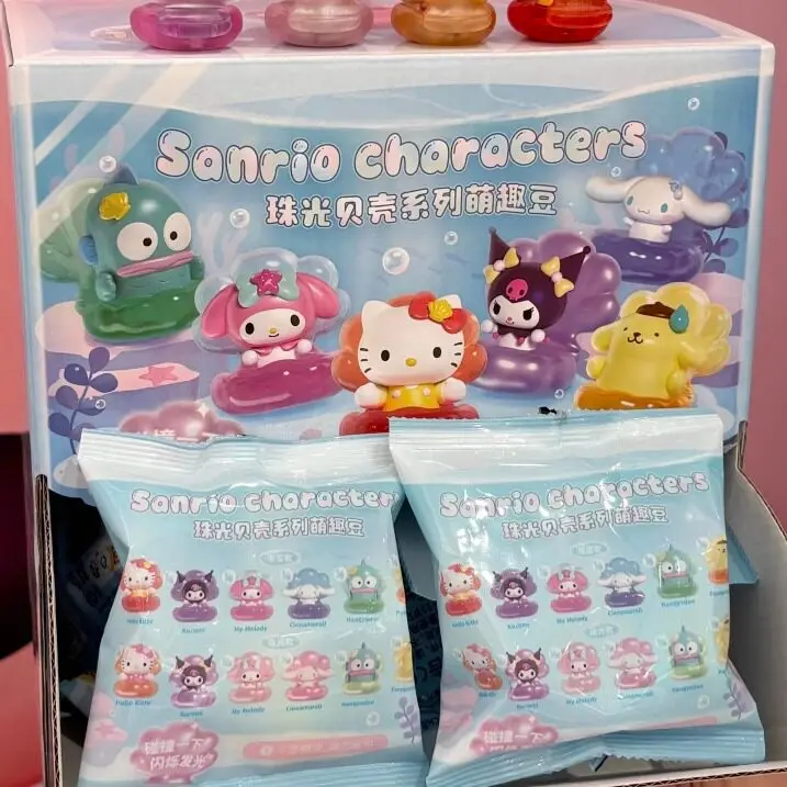 

Серия Sanrio Characters Pearl Shell: милые мини-фигурки в слепых пакетах Hello Kitty, My Melody, Kuromi, Hangyodon — игрушки для фанатов, подарок.