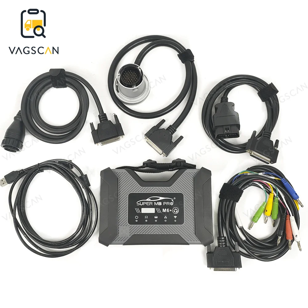 

Версия 2025 Super MB M6 + Pro 5 кабелей Wireless Star с мультиплексором + Lan + OBD2 16-контактный основной тестовый кабель с инструментом диагностики SSD