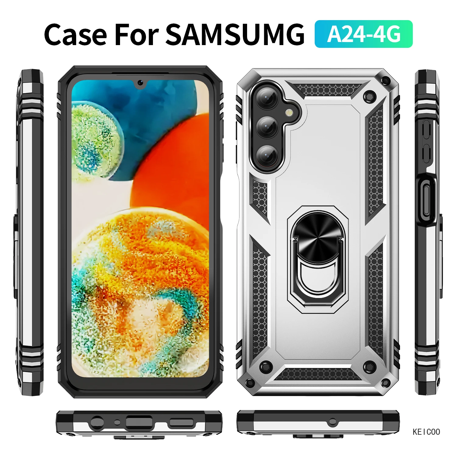 Etui Anti-fall for Samsung Galaxy A32 A82 A23 A33 A43 A24 A 24 SM-A245F 4G 5G Phone Shell Ring Buckle Silicone Phone Case Fundas