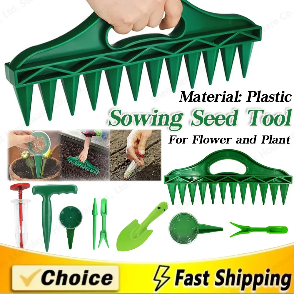 Seed-in Soil Sowing Seed Dispenser Manual Sower Seed Spreader Handheld Seed Planter Tool Different Settings Hand Seeder Transpl