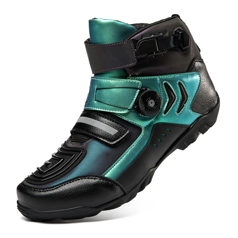 Motorcycle Boots Men Woman Leather Motos Protective Short Boots Motocross Wear Resistant Breathable Specialized Protective Shoes