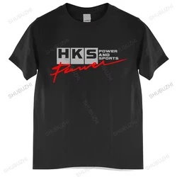 Tshirt men cotton tops Limited HKS Power and Sportser Performance Turbo Logo Black T-Shirt Black men t shirt