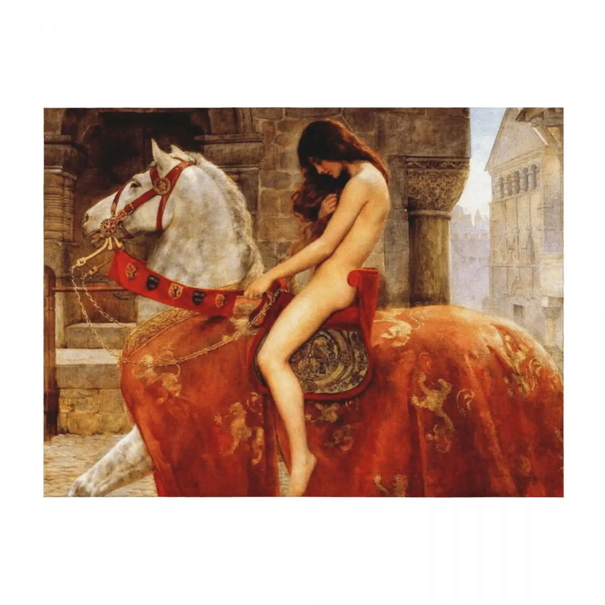 

Lady Godiva by John Collier Throw Blanket Weighted christmas decoration Beautifuls warm for winter Blankets