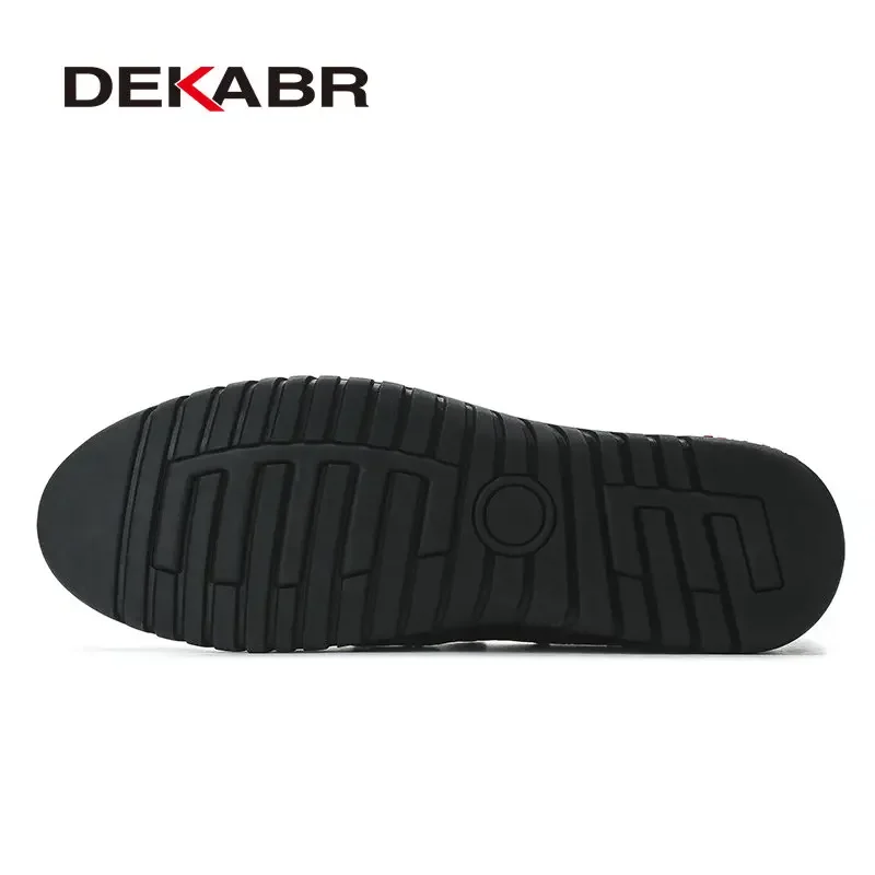 DEKABR Genuine Leather Men Casual Shoes Loafers Men Shoes Quality Comfort Soft Shoes Men Flats Hot Sale Moccasins Big Size 37~47