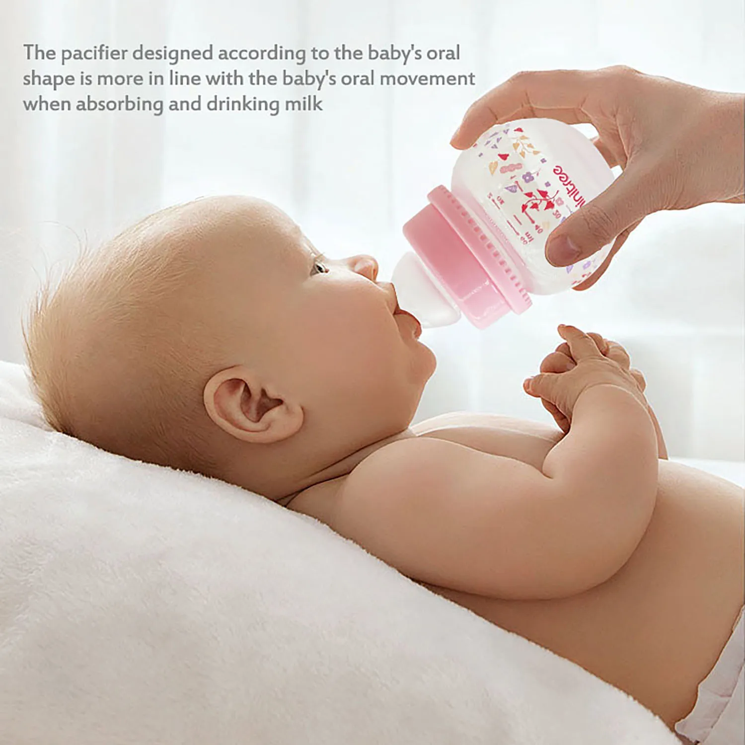 Bear Lid Little Baby 60ml Wide Bore PP Bottle, Drop-proof and Leak-proof Newborn Gift , 0-12 Months Cute Creative Bear Shape Bot