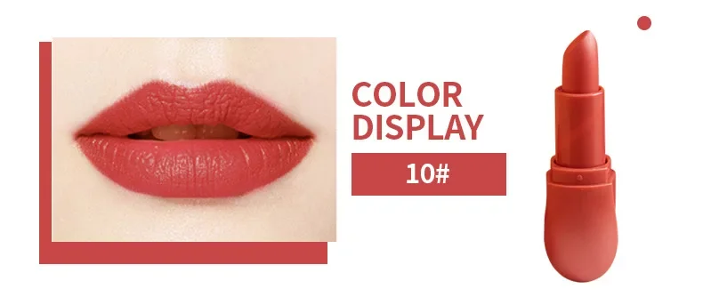 New Matte Lipstick for Women Brand Lips Color Cosmetics Waterproof Lipstick Long Lasting Miss Rose Lip stick Nude Makeup