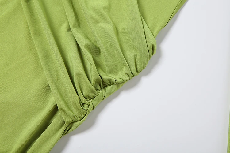 Weird Puss Ruches Elegantes Abendkleid für Damen mit Halbhoher Kragen, Rückenfrei, Langen Ärmeln, Party-Stil, Hoher Taille, Langes Bodycon-Kleid – Detail 8