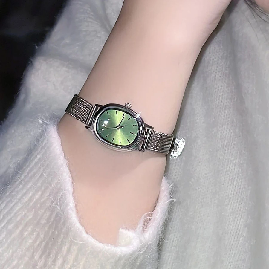 MAYZHISU Modne Zegarki Damskie Siatkowy Pasek ze Stopu Luksusowe Damskie Zegarki Kwarcowe Wysokiej Jakości Damski Zegarek z Rzymską Skalą