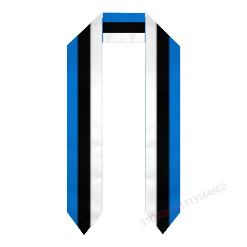 Custom Name Or Logo Estonia Flag Scarf Graduation Stole Sash International Study Abroad Class of 2023 Shawl