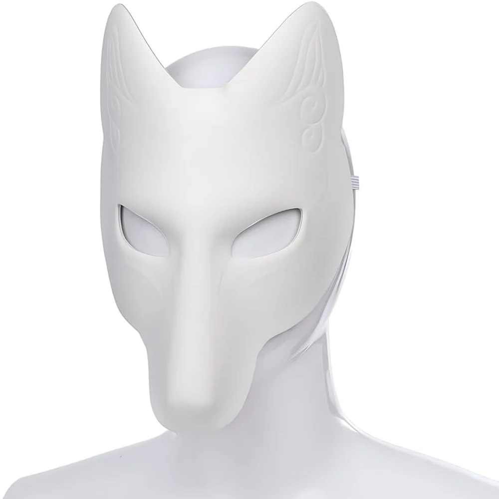 

Halloween DIY PU Leather Fox Mask Japanese Anime Cosplay Mask Costume Accessories Masquerade Party Filming Prop