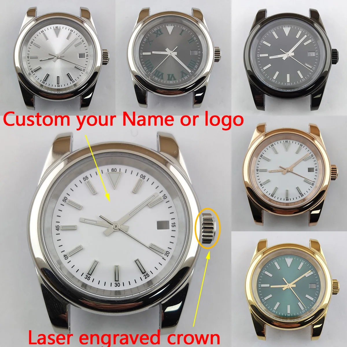 

39mm case nh35 case nh36 case nh35 dial nh35 watch case stainless steel 904L case automatic mechanical watch nh35 movement 2