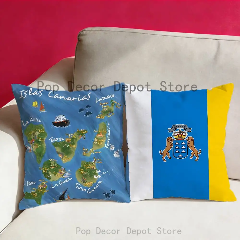

Canary Islands Pillow Cases for Bedroom Living Room Sofa Home Decor Polyester Cushion Cover with Zipper