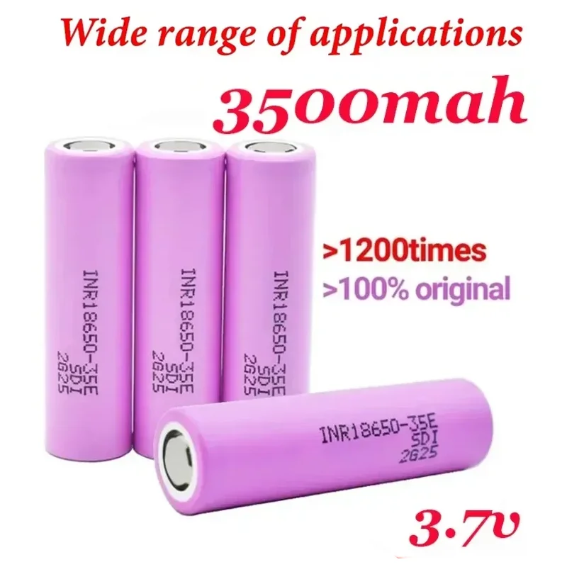 Rechargeable Battery 3.7V3500mah 18650Battery 35E INR 18650 20A Lithium Ion Battery Replacement External Battery for Screwdriver