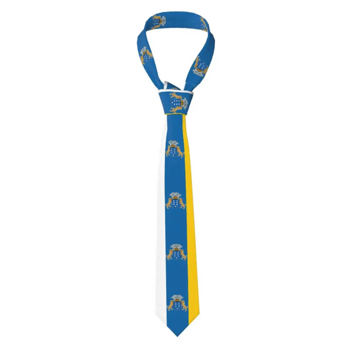 

Пользовательские формальные галстуки с флагом острова Канарки, мужские шелковые галстуки с флагом Испании, офисный галстук