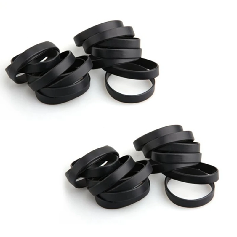 

RISE-30 PCS Bracelet Bangle Rubber Black Sport 12 Mm Band TOP