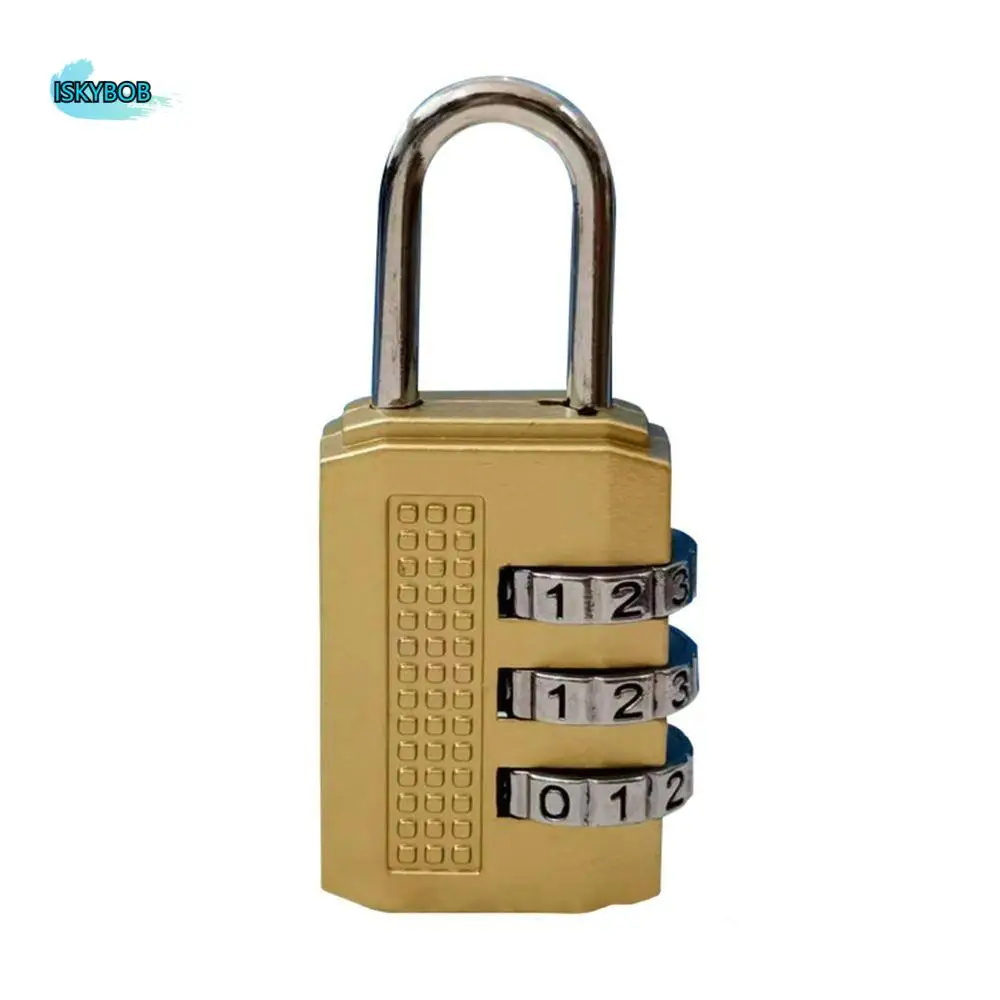 

Practical Mini Number Lock Durable 3 Digit Password Lock Anti-theft Solid Color Alloy Padlock Trolley Case