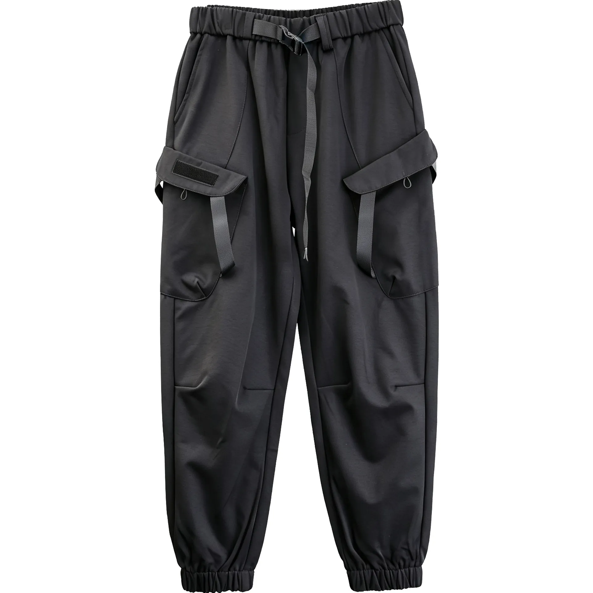 Dark Techwear Style Multi-Pocket Ribbon Paratrooper Pants Men's Ankle Banded Working Designer Tactics Tactical Casual Fashion