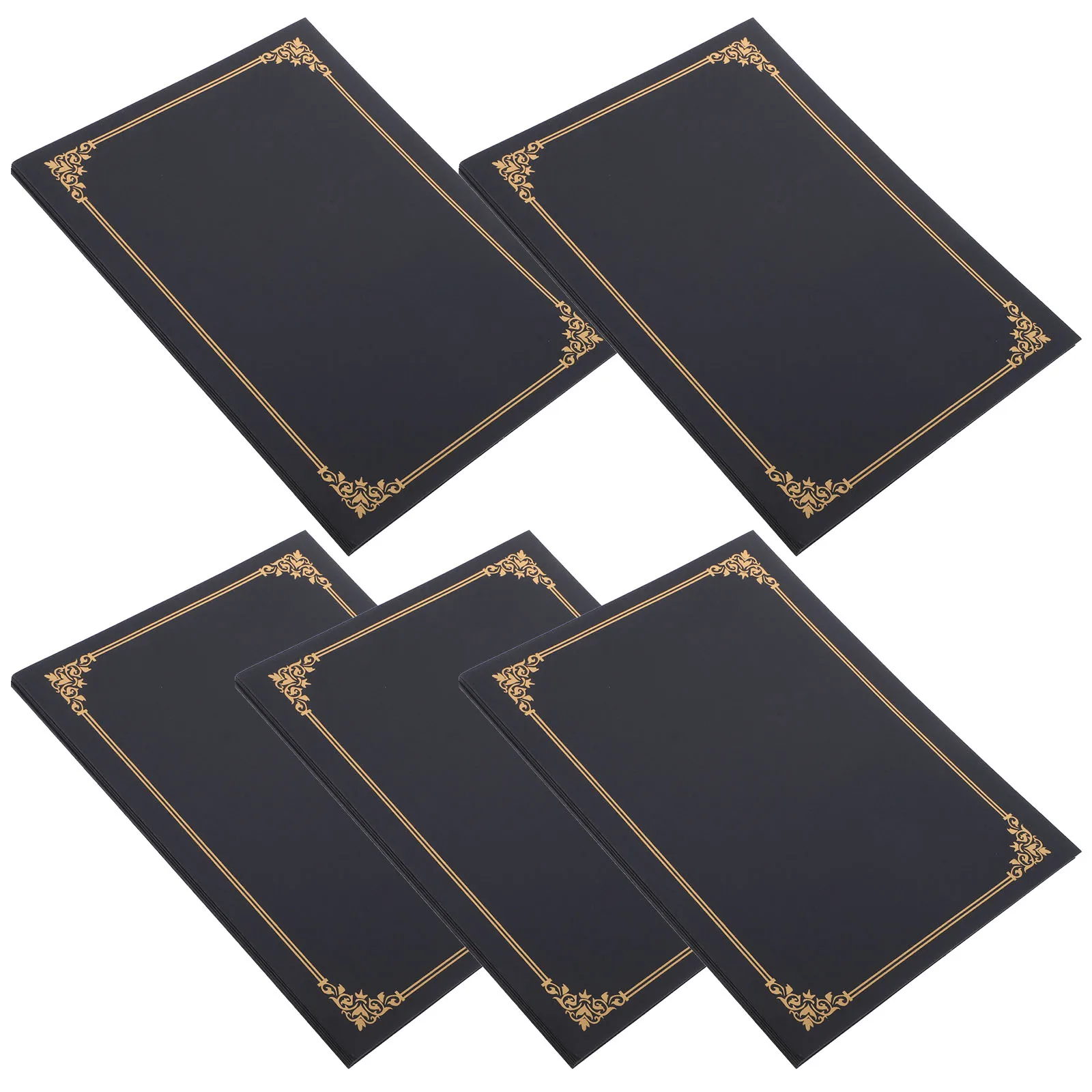 

Certificate Folder Elegant Gold Foil Border Diploma Holders Display Frame for Graduation Awards Wedding Documents Protector