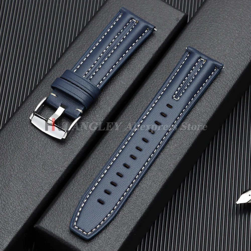 Seiko Watches Smartwatch - Vintage lederen horlogeband 22mm handgemaakte stiksels