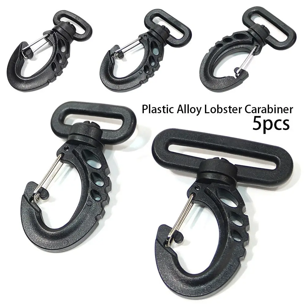 Black Spring Quickdraws Clip Plastic Alloy Lobster Carabiner Keychain Belt Buckles Hooks Outdoor Tool Backpack Accessories