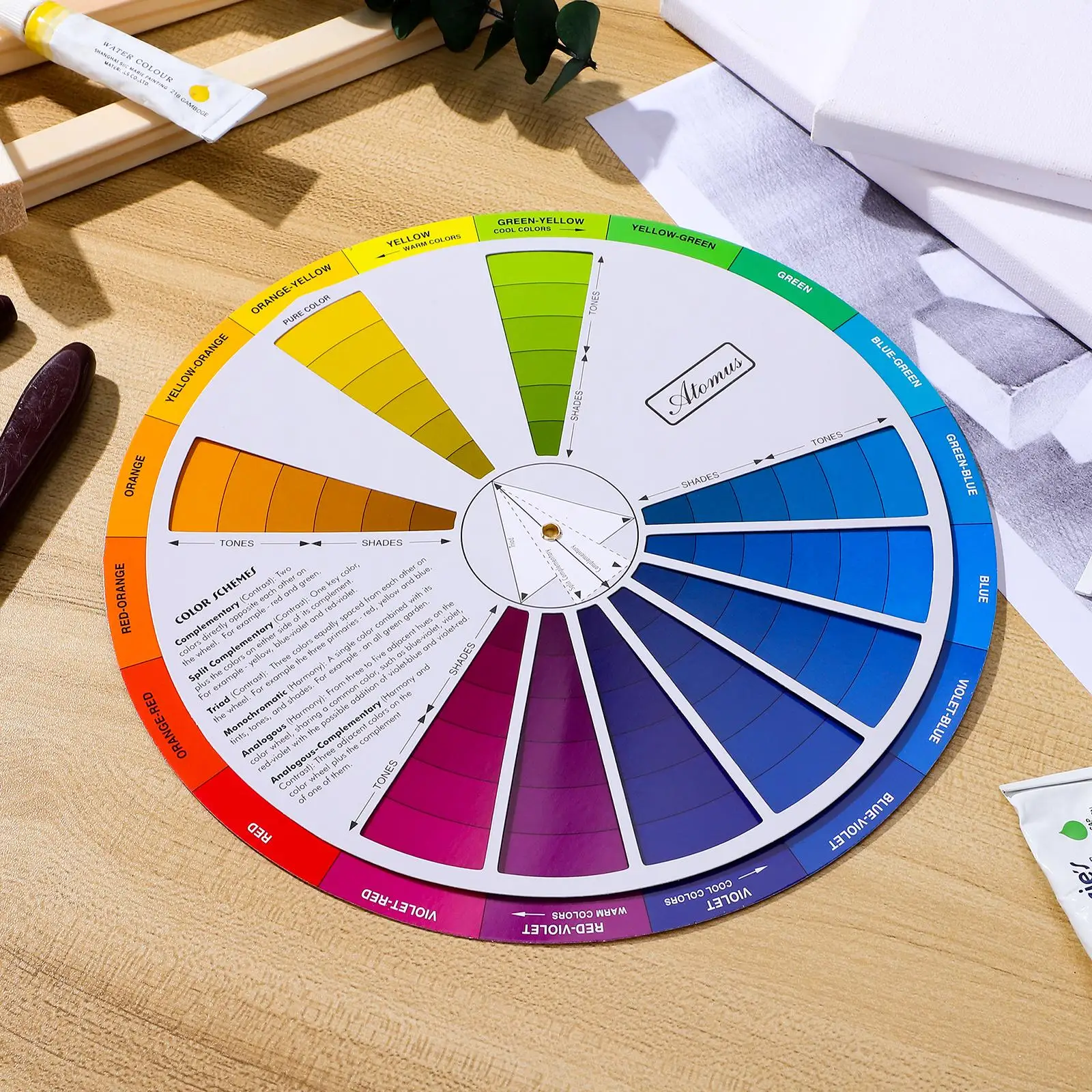 Color Card Wheel Chart Creative Rotatable Accurate Guide Tool Artist and