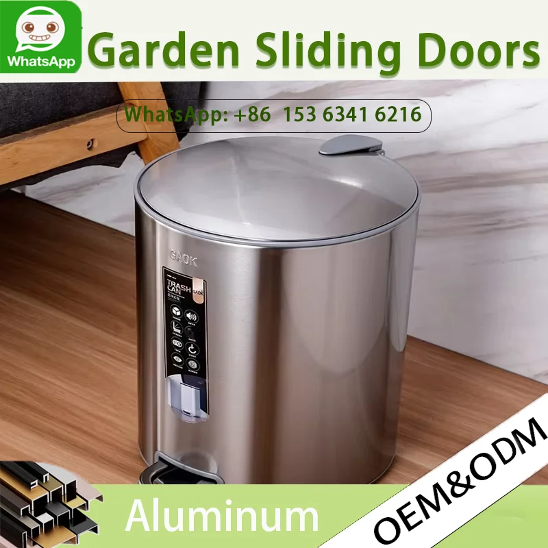 سلة مهملات من الفولاذ المقاوم للصدأ سلة مهملات أنيقة مناسبة للاستخدام الداخلي والخارجي، سلة مهملات من الفولاذ المقاوم للصدأ 304