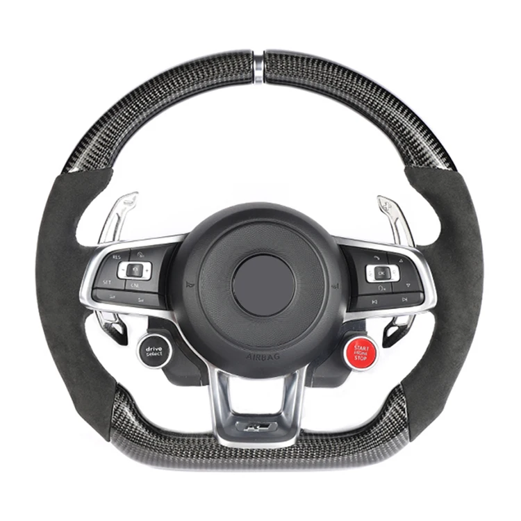 With LED Refurbishment Of Old Cars Car Rudder T-back Carbon Fiber Steering Wheel For Vw Passat B6 Golf 6 Polo Golf Jetta