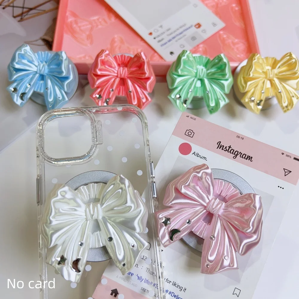 

Fashion Korean Cute Colorful 3D Bowknot Phone Holder Finger Ring Support For iPhone 18 Samsung Case Bracket