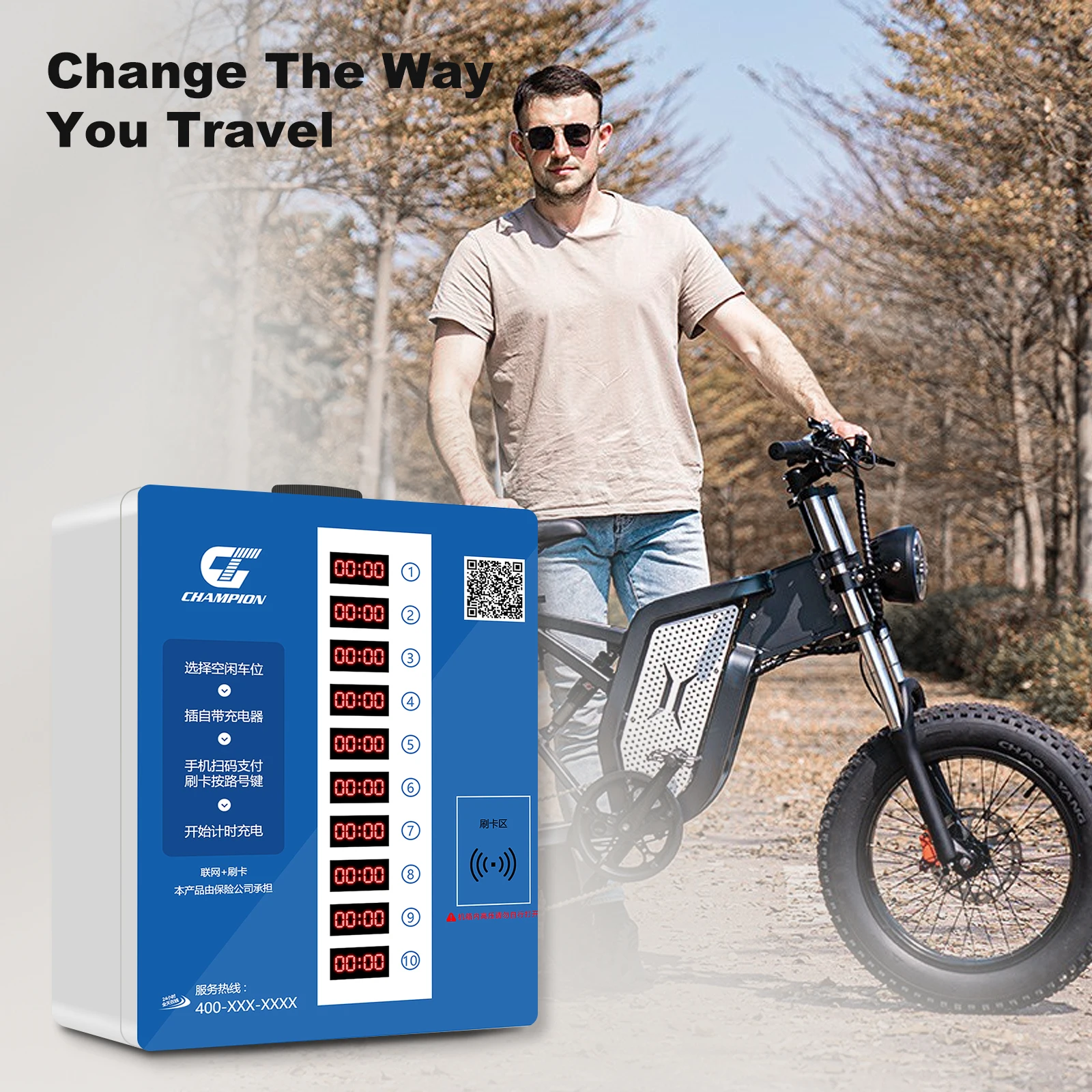 Lxy بالجملة OEM ODM 5 6 10 20 طريقة Ebike شاحن سريع دراجة نارية كهربائية دفع تهمة محطة محطة شحن الدراجة #6