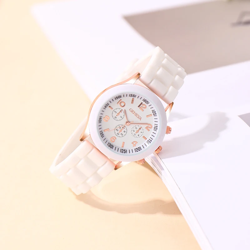 Reloj Mujer Fashion Women Watches White Silicone Jelly Quartz Watch Ladies Dress Wrist Watch Gifts for Girls Relogio Feminino