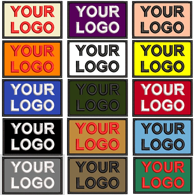 1PC 8x5cm Etiquetas de Nome Personalizadas Bordadas, Emblema Personalizado com Listras, Distintivo com Número e Texto, com Suporte Termocolante e Velcro