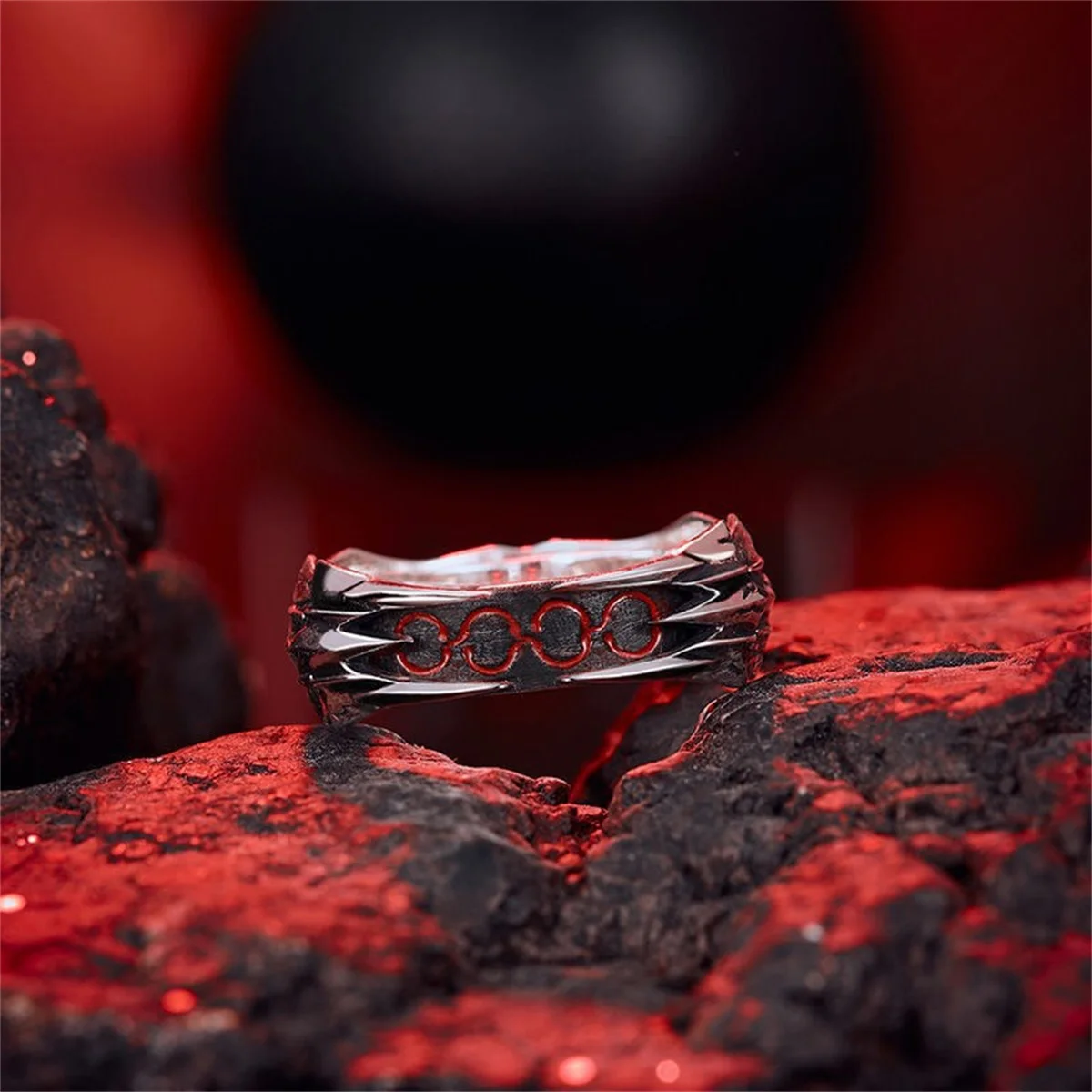 Anime Fate Stay Night Ring Black Saber Armour Cosplay Unisex Adjustable Opening Jewelry Rings Prop Accessories Halloween Gift