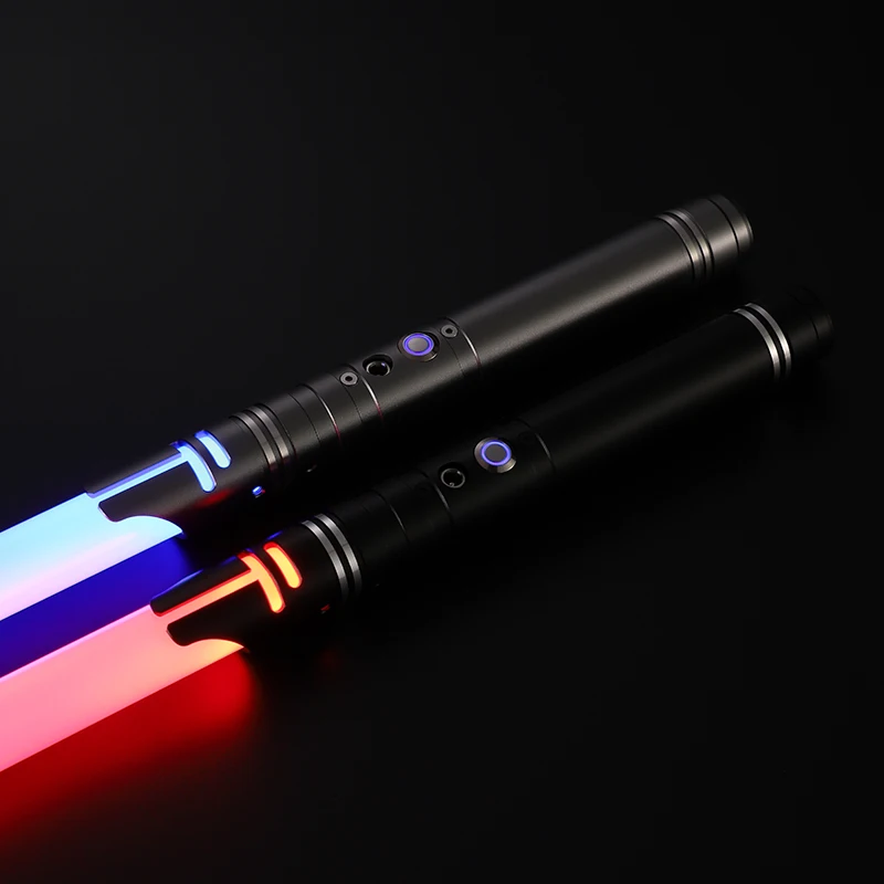 RGB Metal Lightsaber Laser Sword Heavy Dueling 14 Colors Sabre De Luz FOC Combat Cosplay Gift Luminous Kids Toys Rave Weapon