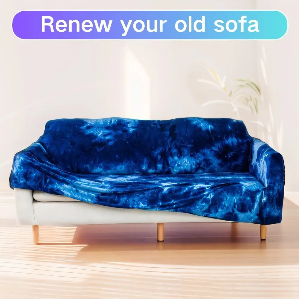 Elastic Tie Dye Velvet Sofa Cover for Living Room, Corner Slipcover, L-shape Chair Protector, 1/2/3/4 Seat Sofa Couch Cover