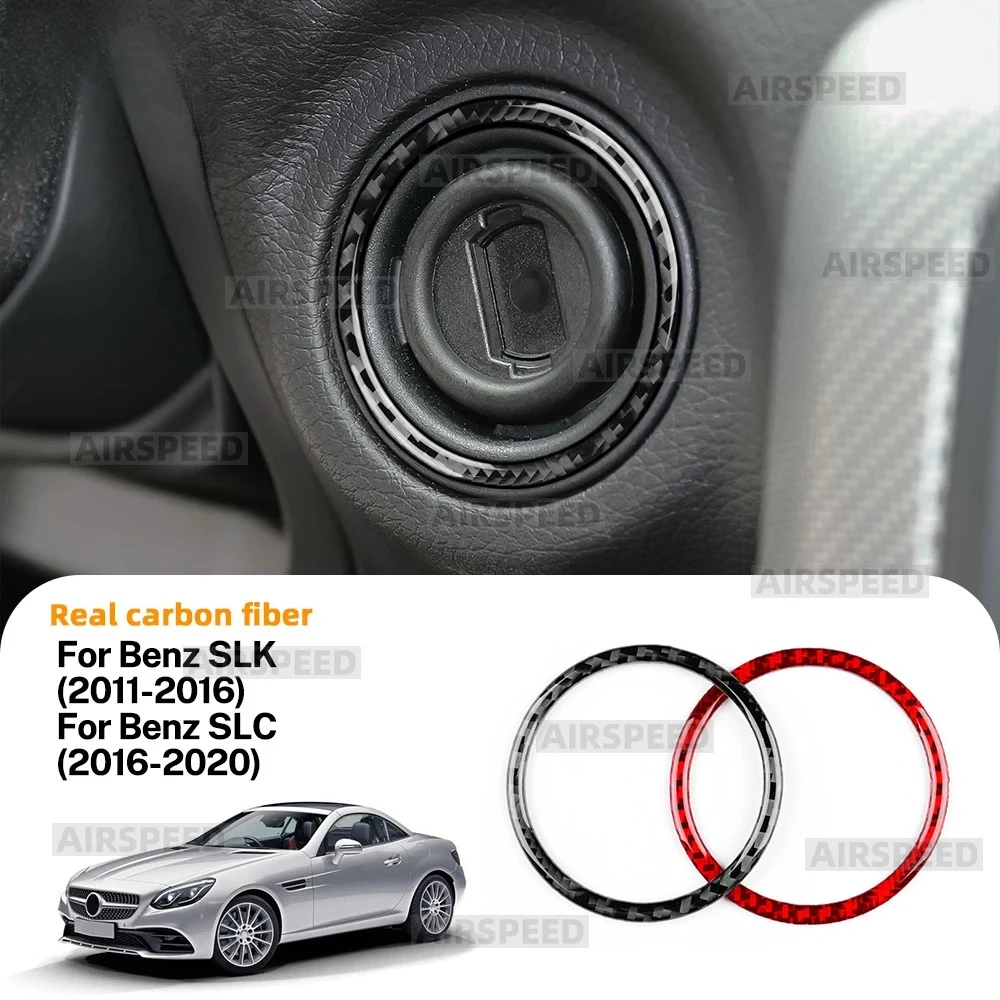 For Mercedes Benz SLK R172 2011-2016 Real Carbon Fiber Steering Wheel Button Panel Trim Interior Decoration Sticker High Quality