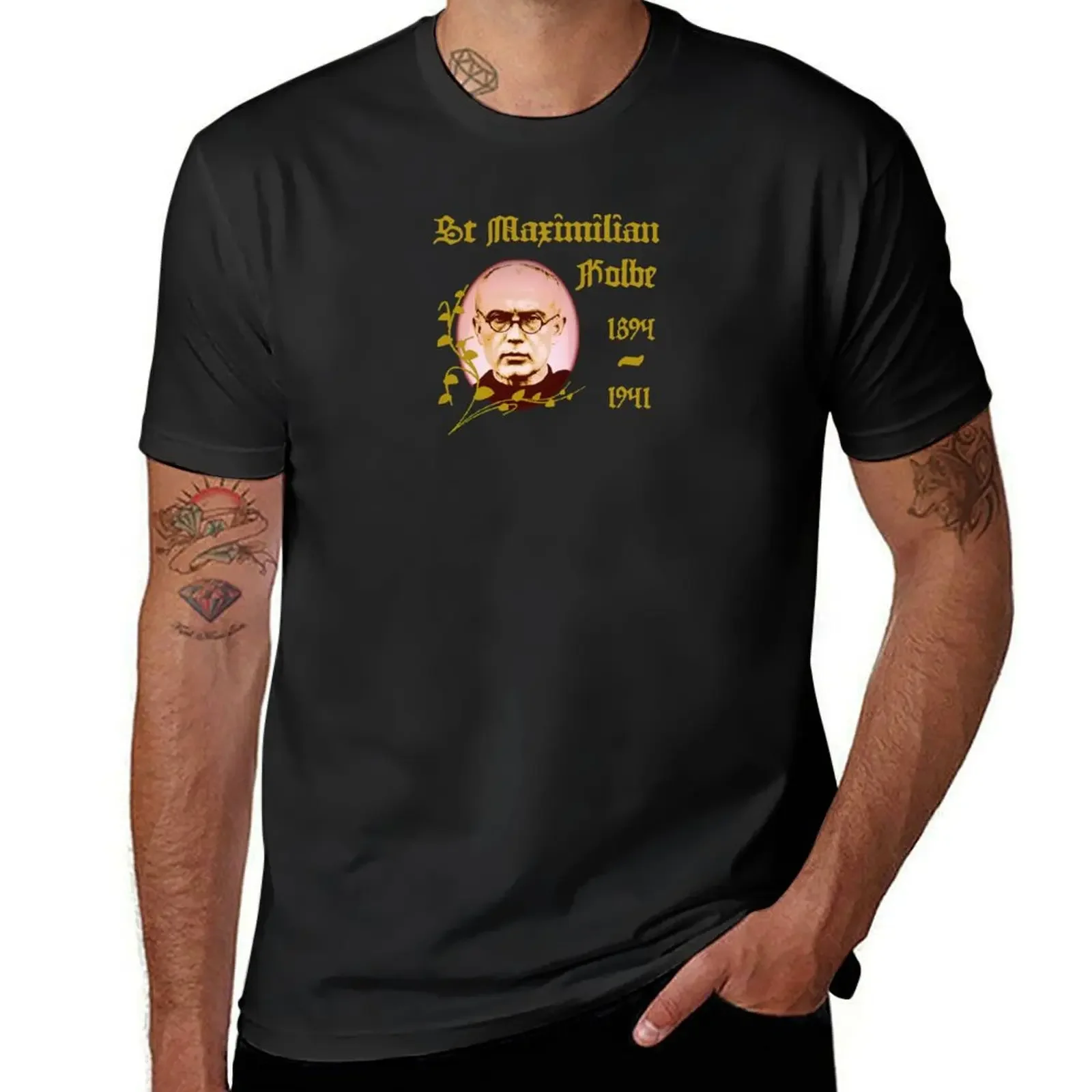 St Maximilian Kolbe Catholic Saint T-Shirt aesthetic clothes shirts graphic tees shirts graphic men clothing