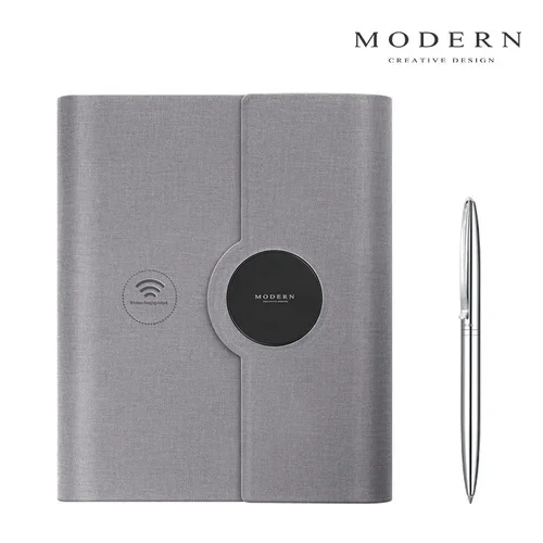 Modern Multi-Function Charging Business Meeting Notepad Wireless Charging A5 Loose-Leaf Notebook Phone Charging