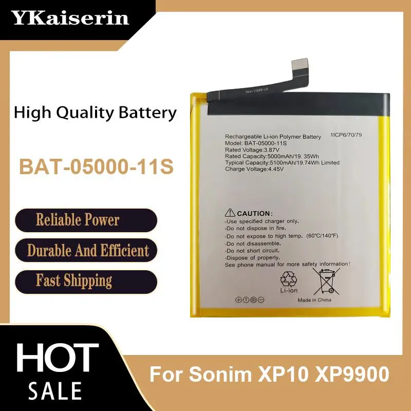 For Sonim XP10 XP9900 Bat-05000-11S Mobile Phone Battery Environmentally Friendly Rapid Charging 5100mAh