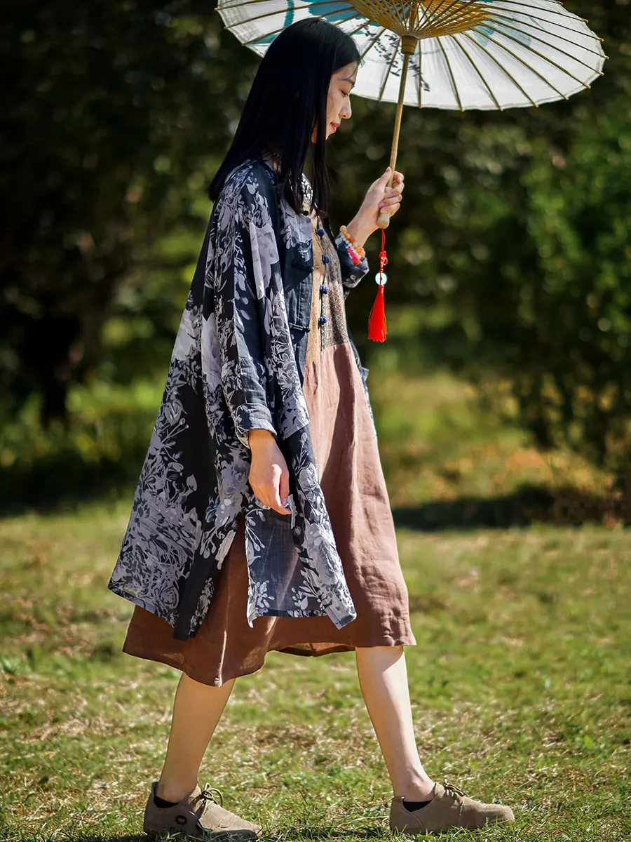 

Новинка весна-лето: Легкое женское платье миди из чистого шелка свободного кроя с винтажными пуговицами для защиты от солнца...