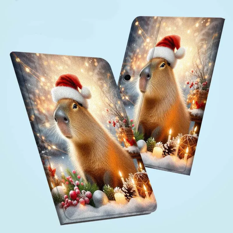 

Christmas Capybara Cartoon For OPPO Pad 2 3 4 Neo Air SE X Pro 10.36 11 11.4 11.61 12.1 13.2 Inch 2025 Foldable Tablet Case