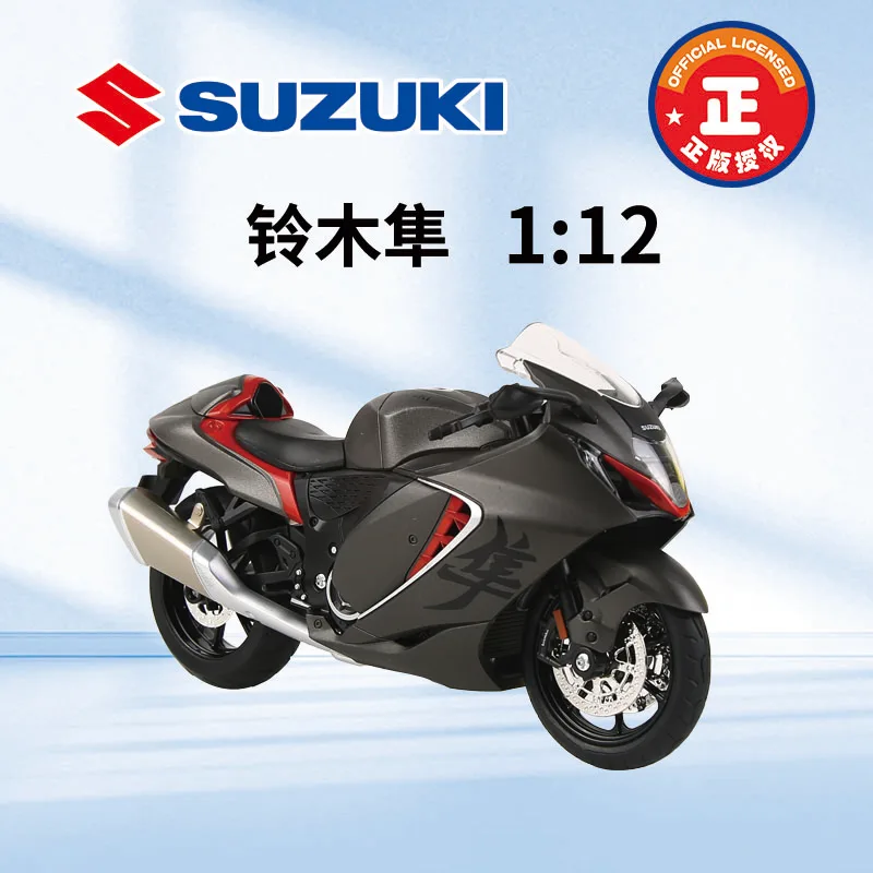 고품질 1:12 스즈키 준 오토바이 공식 인증 합금 자동차 모델 장난감 자동차 풀백 장난감 자동차 소년 선물 수집품