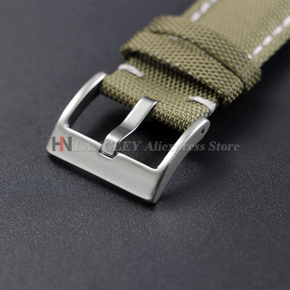 Genuine Sailcloth Nylon WatchBand for Omega for Smart Watch 22mm 24mm Men Women Waterproof Bracelet ArmyGreen Military Wristbelt view 3