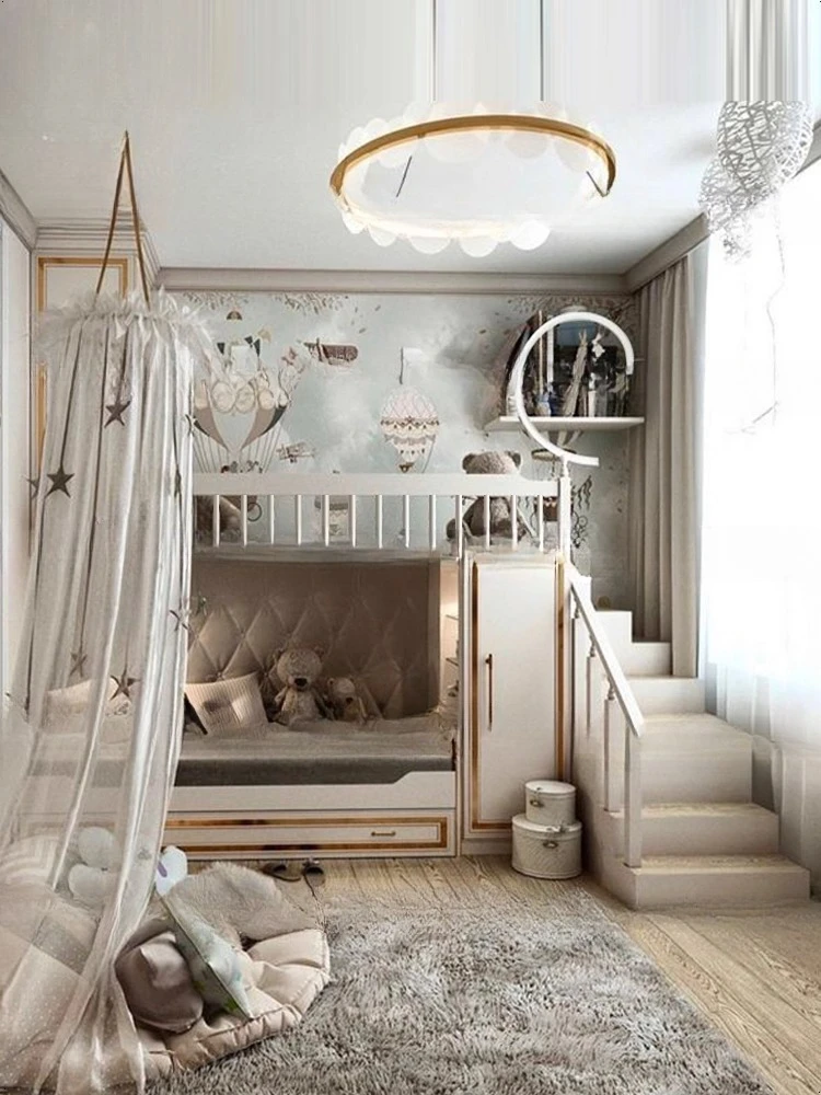 أسرة علوية وسفلية بسيطة وحديثة 1 متر 2 سرير بطابقين، نصف ارتفاع b eds، سرير أبيض مطلي بالذهب