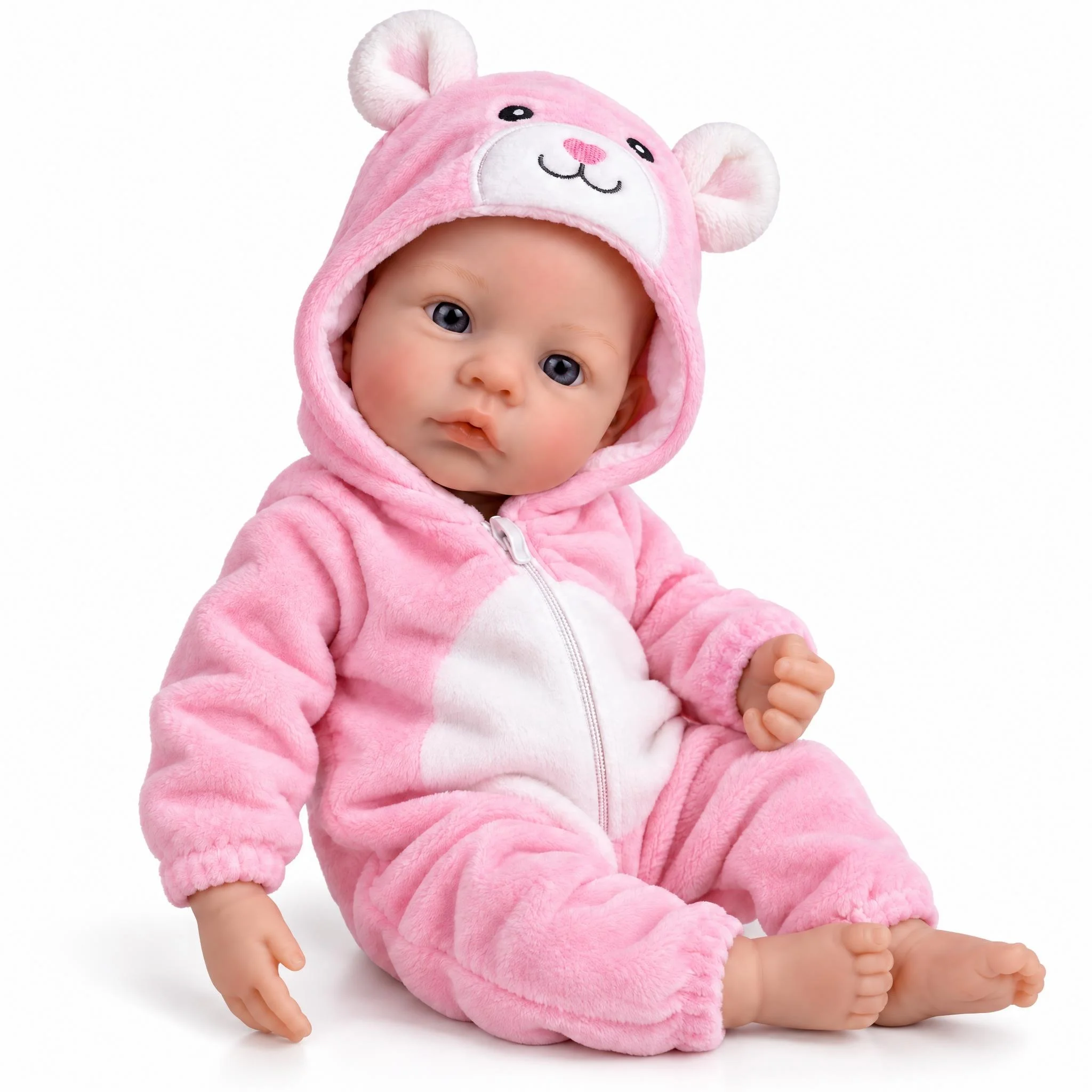 NPK 16inch Meadow Full Solid Silicone Flexible Elastic Super Soft Cute Mouth Can Open Squish Silicone Lifelike Reborn Bebe Doll