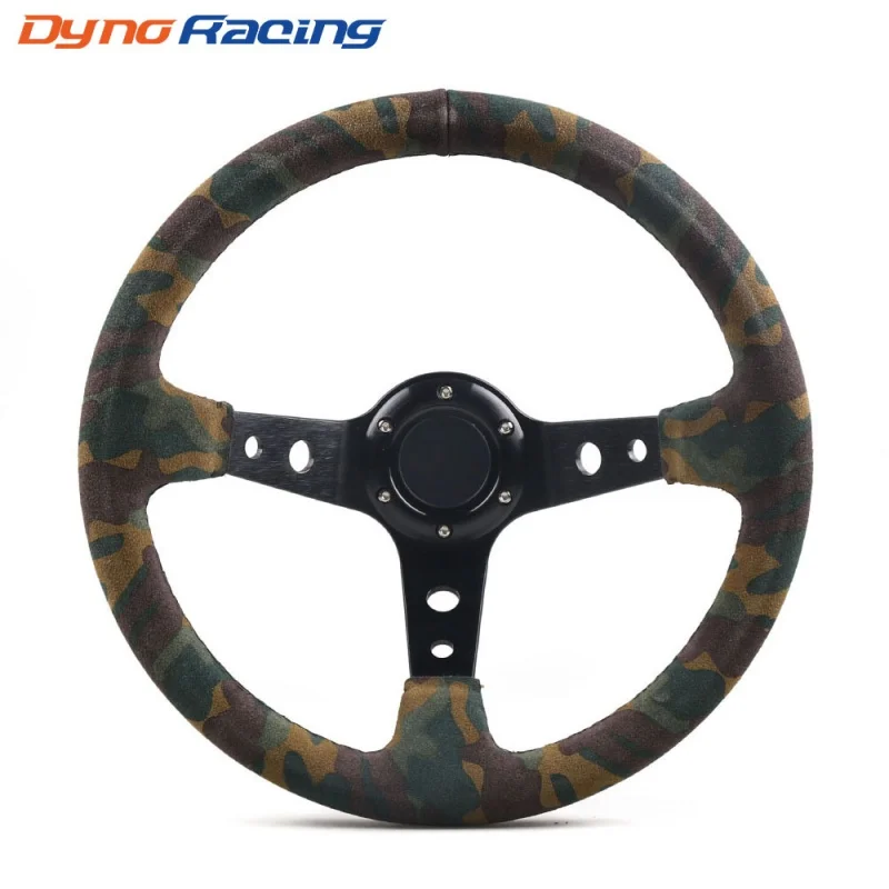 

Car Modification14Inch350mmCamouflage Steering Wheel Racing off-Road Game Competitive Universal Steering Wheel Velvet Leather