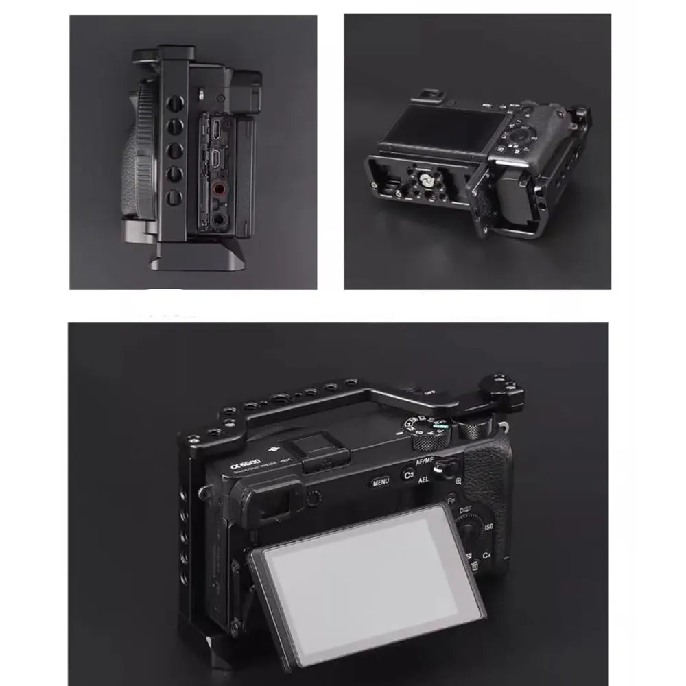 A6600 Metal Camera Cage for Sony A6600 DSLR Cage With Cold Shoe and Arri Locating Holes Tripod Shooting Cage Accessory